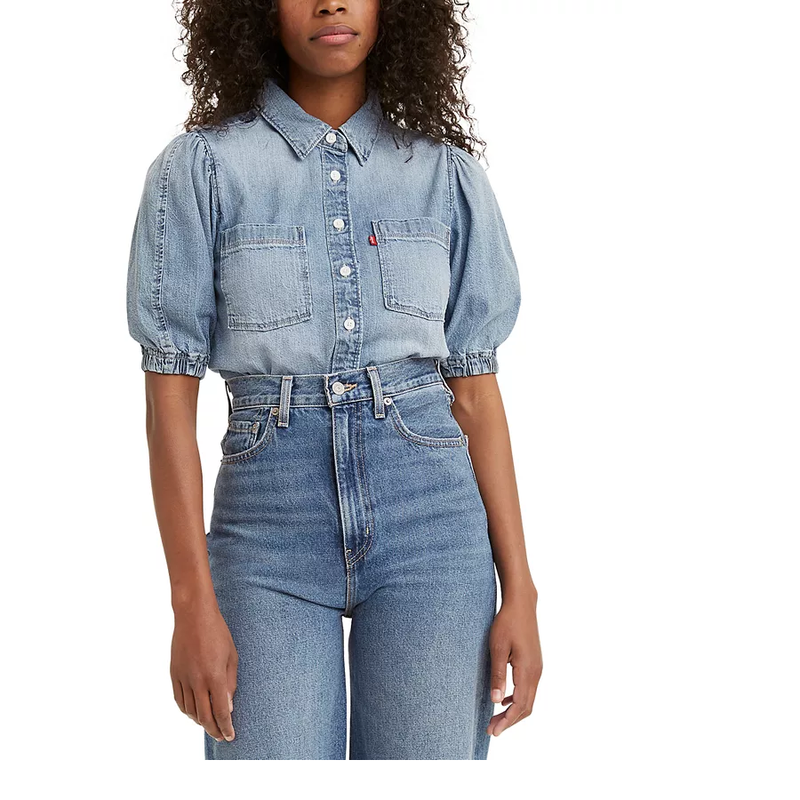 LEVI'S WOMEN'S ALICE SHORT SLEEVE DENIM BLOUSE - SELECT COLOR & SIZE MSRP $49.99