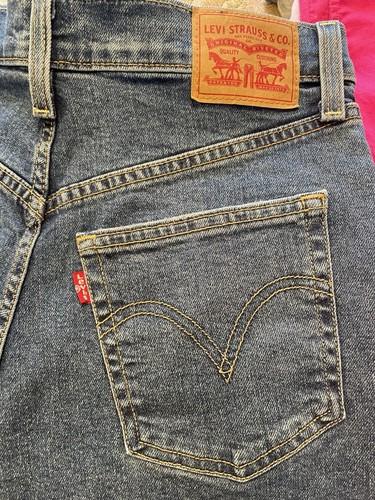 Levi's Women's Ribcage Straight Ankle Button Fly Blue Medium Wash Jeans 28x27