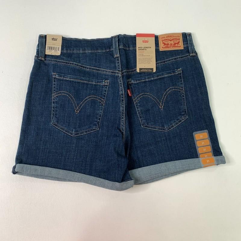 Levi's Women's Shorts 12 Mid Length Blue Jean Denim Cuffed Shorts 12 W31