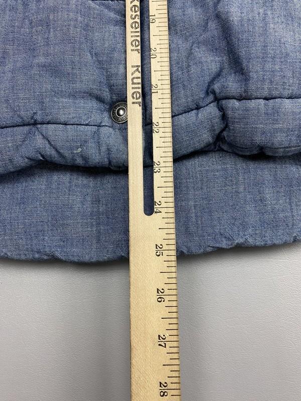 Levi's Womens Blue Pockets Snap Front Puffer Vest Large Heather Blue Mock Neck