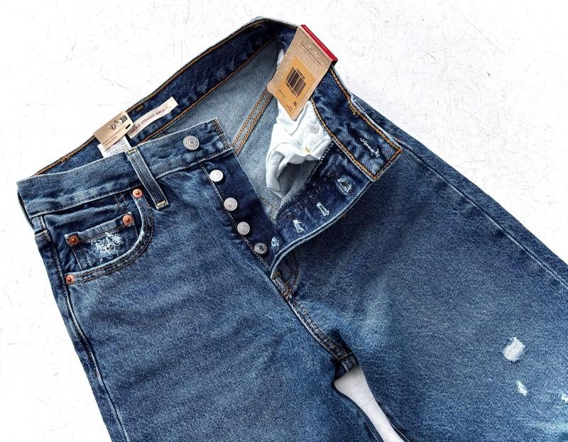 Levi's Womens Jeans 726930180 Nwt Button Fly Ribcage Straight Ankle Denim 25