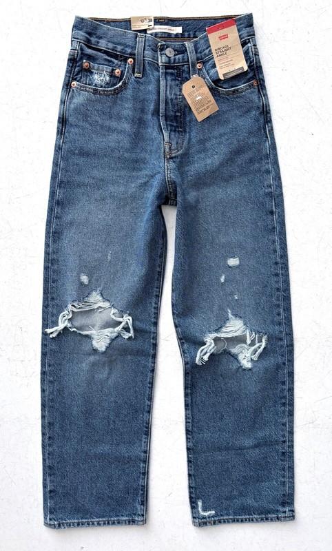 Levi's Womens Jeans 726930180 Nwt Button Fly Ribcage Straight Ankle Denim 25