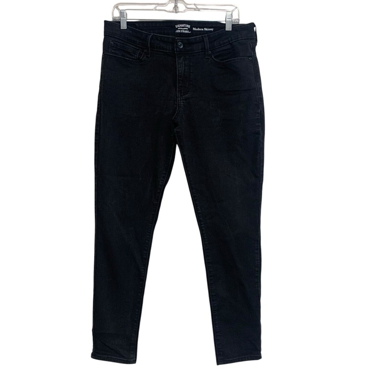 Levi Strauss Signature Jeans Modern Skinny Ankle Women's Size 16 Black Mid-Rise