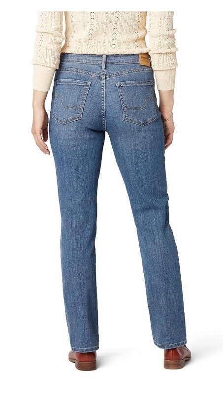 Levi Strauss Signature Mid Rise Straight Leg Jeans Size 14S Soft Stretch Denim