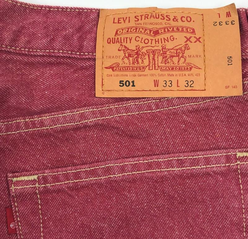 Levis 501 For Women 33x32 Red Jeans Button Fly Straight Leg Vintage Made In USA