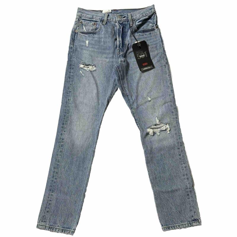 Levis 501 Jeans Women’s 26 X 28 Big E High Rise Skinny Distressed Button Fly NWT