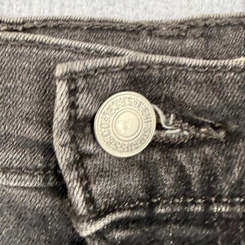 Levis High Rise Boyfriend Jeans Womens 32 Black Denim Tapered Stretch