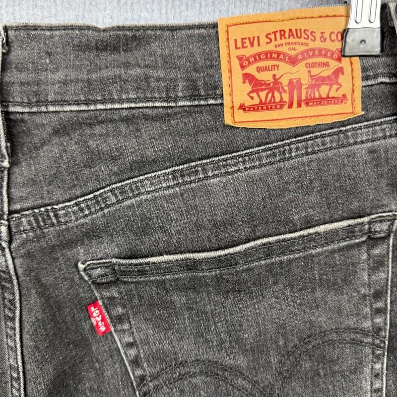Levis High Rise Boyfriend Jeans Womens 32 Black Denim Tapered Stretch