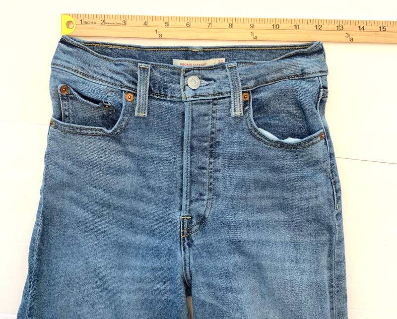 Levis Jeans Ribcage Straight Womens 25 High Rise Button Fly Relaxed Denim