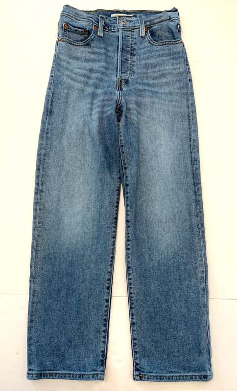 Levis Jeans Ribcage Straight Womens 25 High Rise Button Fly Relaxed Denim