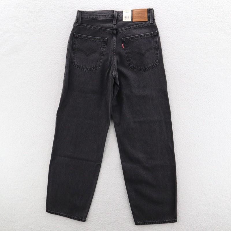 Levis Jeans Womens 26 Black Baggy Dad Premium Straight Denim Y2K Boho Preppy New