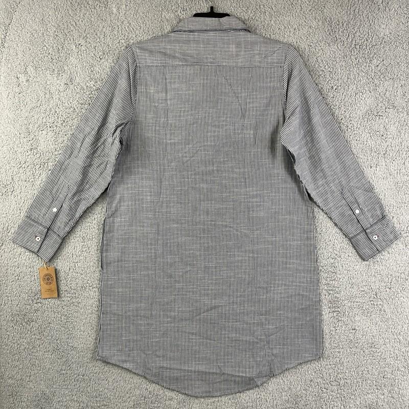 Levis Pajama Shirt Womens Medium Gray Chambray Railroad Striped Cotton With TAGS