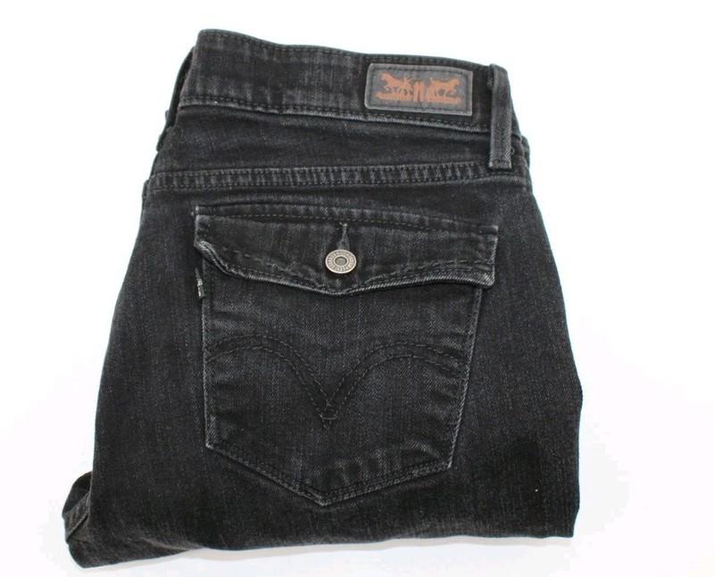 Levis Perfect Waist Straight Leg 525 Jeans Womens 8 Black Mid Rise
