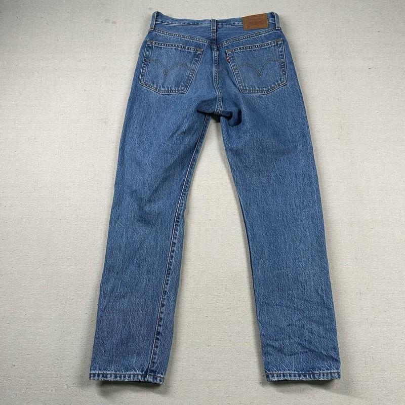 Levis Premium Jeans 501 XX Womens 25x28 (fits 27x27) Button Fly Distressed Denim