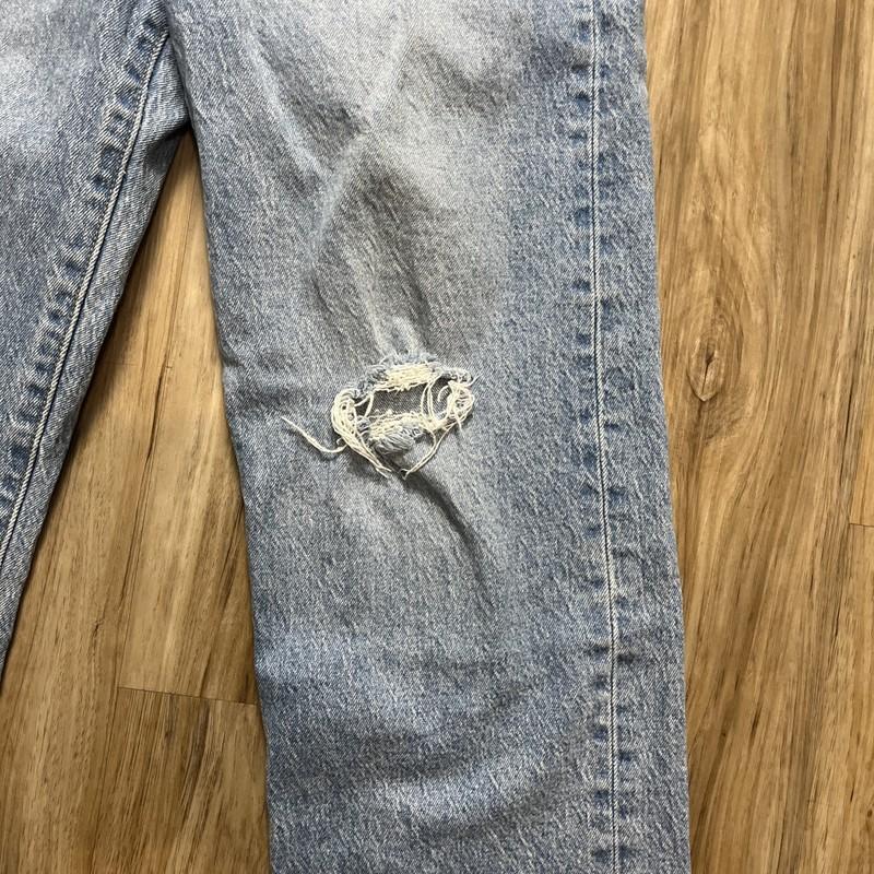 LEVIS PREMIUM Jeans Woman’s 28 Ribcage Straight Ankle Distressed Button Fly