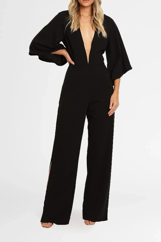LEXI Soleste Jumpsuit Black Party Formal Date Size 10 AU RRP 299 WITH DEFECTS