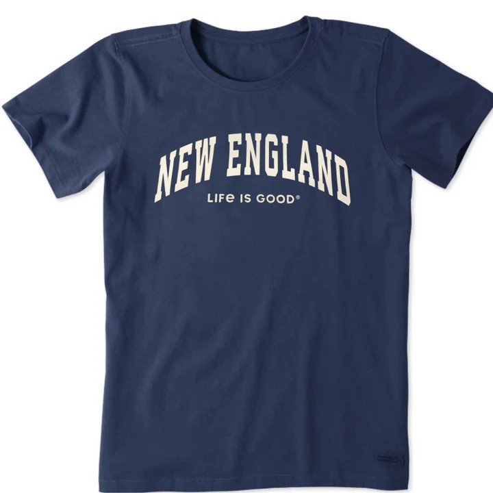 Life is Good. Women's New England Athletic Arch Short Sleeve Crusher Tee