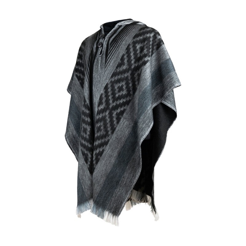 Lightweight BABY ALPACA Wool Hooded Poncho Pullover UNISEX Handmade in Ecuador