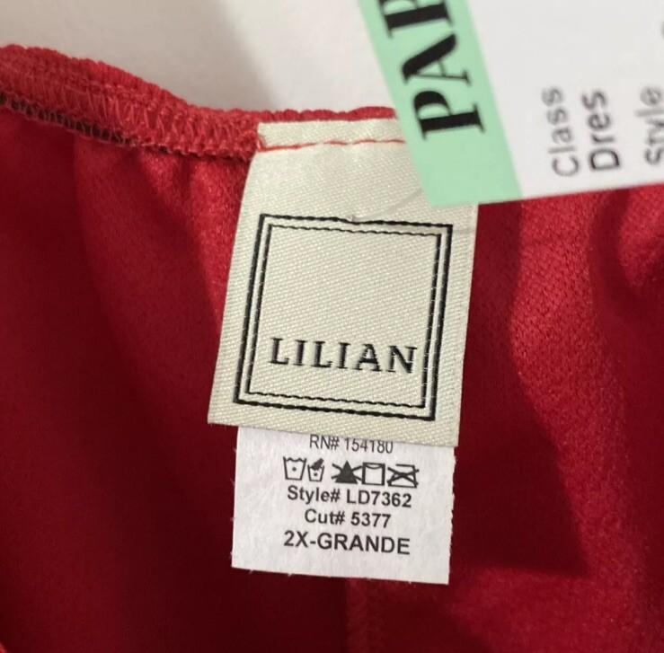 Lilian Red Formal Party Dress Spaghetti Straps Fitted Lillian Size 2X