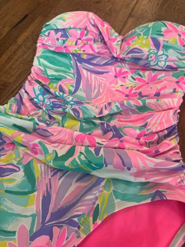 Lilly Pulitzer Flamenco One Piece Swimsuit Strapless It Was All A Dream Size 8
