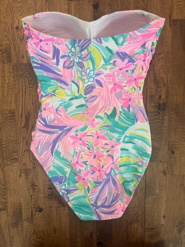 Lilly Pulitzer Flamenco One Piece Swimsuit Strapless It Was All A Dream Size 8