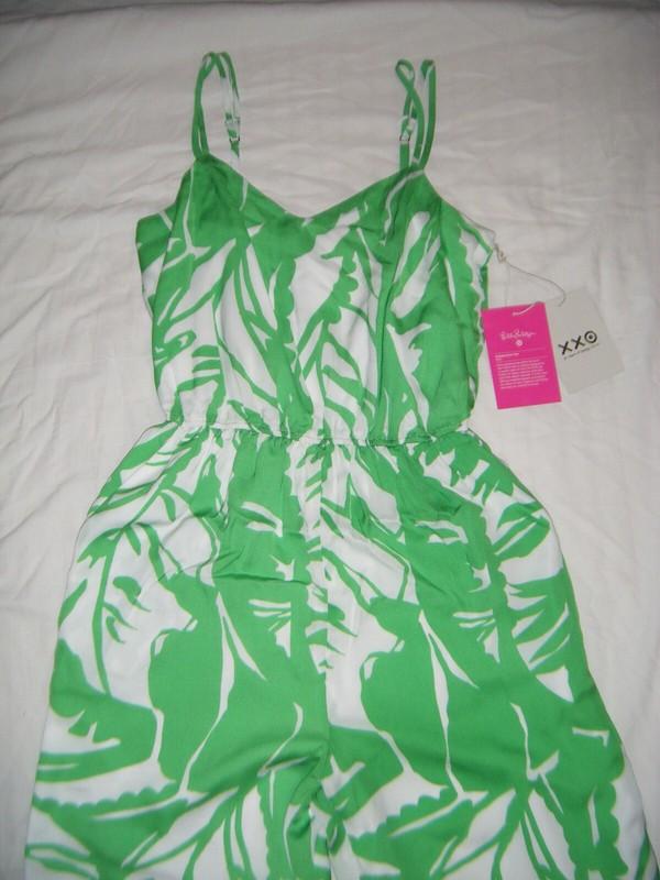 Lilly Pulitzer For Target Green/White Jumpsuit Romper Womens Size XS