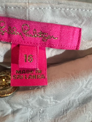 Lilly Pulitzer Kelly Textured Ankle Length Skinny Denim Jeans Womens Sz 16 White