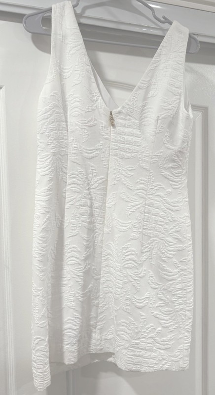 Lilly Pulitzer Madden Pineapple White Jacquard Textured Sleeveless Dress Size 10