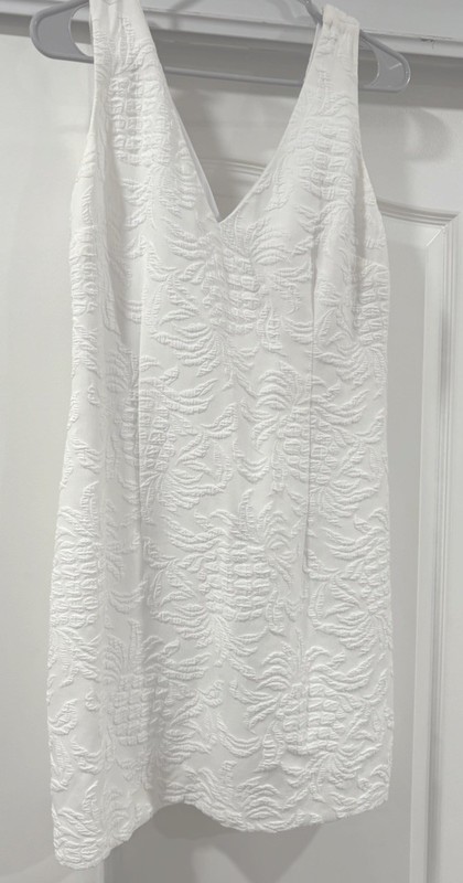 Lilly Pulitzer Madden Pineapple White Jacquard Textured Sleeveless Dress Size 10
