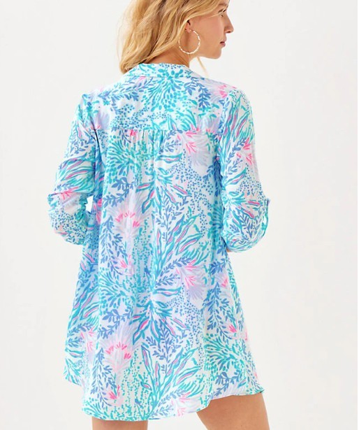 LILLY PULITZER NATALIE VIA DEL MAR Shirt Dress Beach Coverup XL