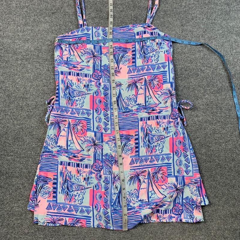 Lilly Pulitzer Romper Womens 4 Multi Sahar Buoy Nautical Tie Side Playsuit Dress