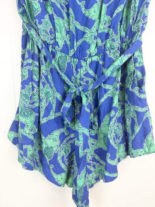 Lilly Pulitzer Sleeveless Loopy Elephant Short Romper Medium