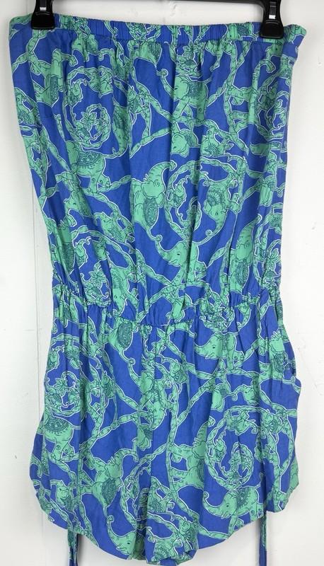 Lilly Pulitzer Sleeveless Loopy Elephant Short Romper Medium