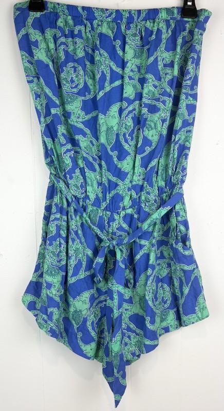 Lilly Pulitzer Sleeveless Loopy Elephant Short Romper Medium