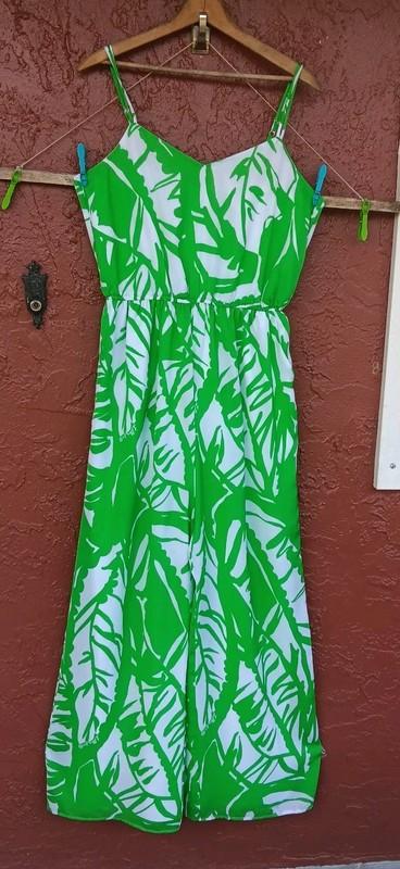 Lilly Pulitzer X Target Jumpsuit Womens Medium Green White Palm Print Sleeveless