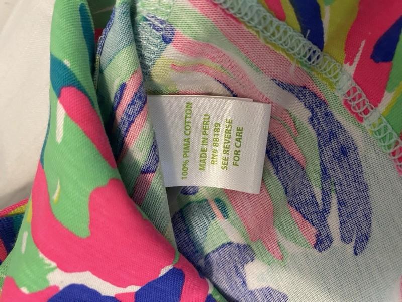 Lily Pullitzer Beautiful Colorful Preowned Dress With 3/4 Length Sleeve- Medium