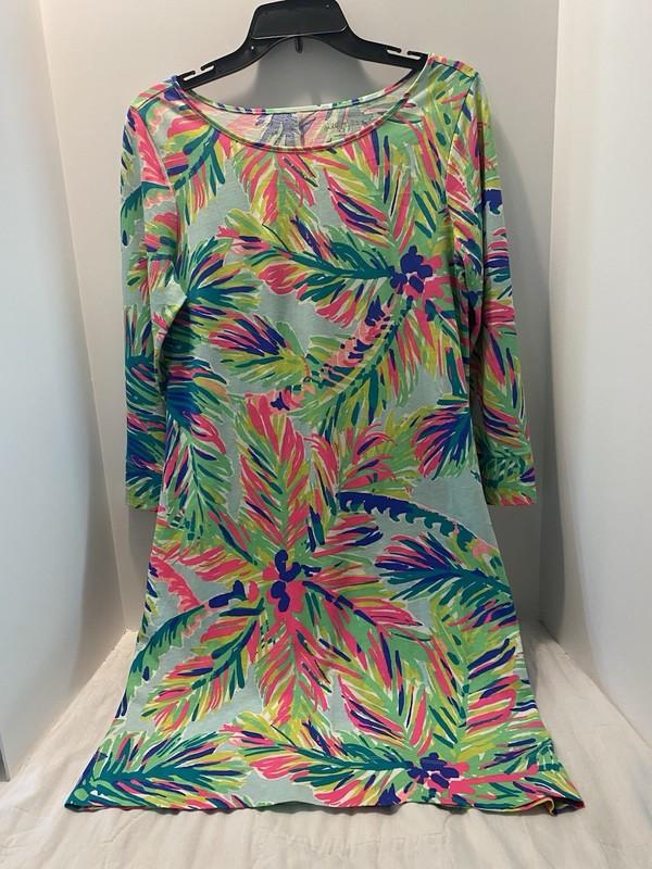 Lily Pullitzer Beautiful Colorful Preowned Dress with 3/4 Length sleeve- Medium