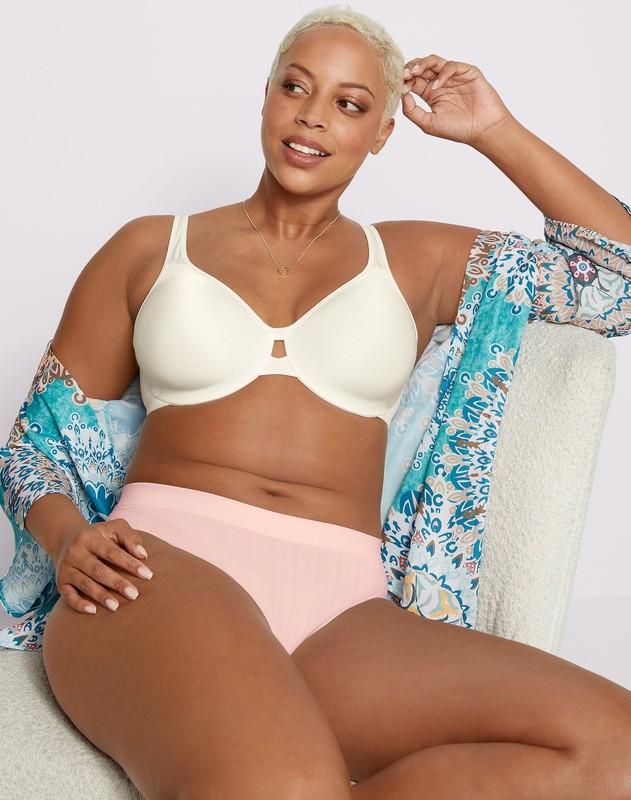 Lilyette Bali Bra Plunge Into Comfort Keyhole Minimizer Women's Non Padded 0904