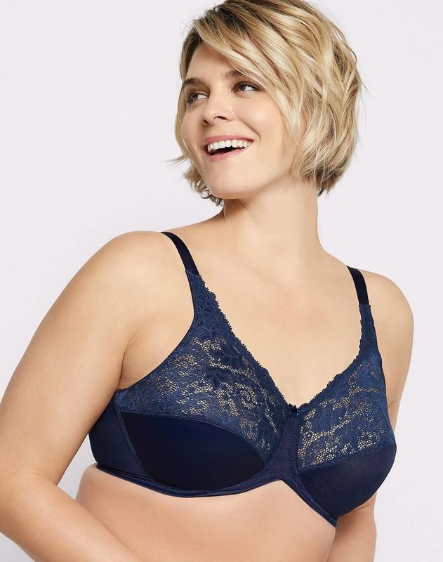 Lilyette PARIS NUDE Comfort Lace Minimizer Underwire Bra US 38DD UK 38DD