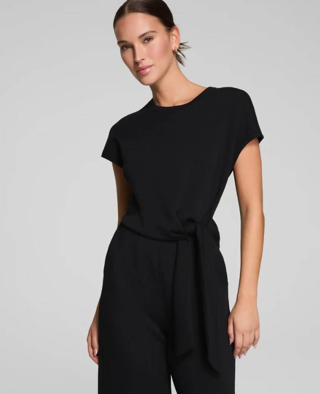 LIMITED EDITION SPANX AirEssentials Tie-Waist Jumpsuit Very Black NEW WITH TAG
