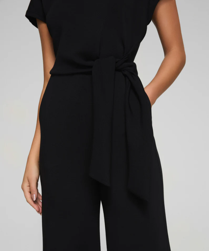LIMITED EDITION SPANX AirEssentials Tie-Waist Jumpsuit Very Black NEW WITH TAG