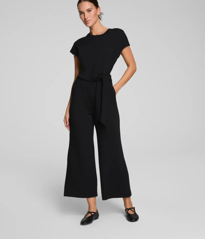 LIMITED EDITION SPANX AirEssentials Tie-Waist Jumpsuit Very Black NEW WITH TAG