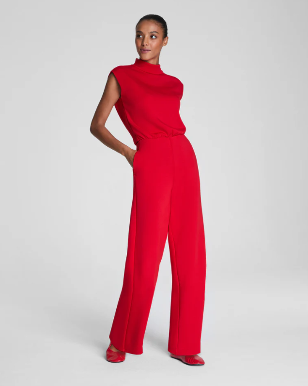 Limited Stock SPANX AirEssentials® Mockneck Jumpsuit - Red (Regular) NEW WITH TA