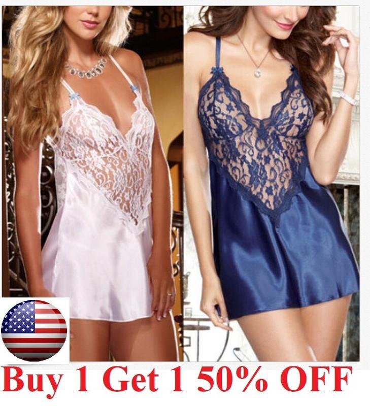 Lingerie-Underwear-Sleepwear-Sexy-Women-Pajamas -Lace-Babydoll-Nightwear-pajamas