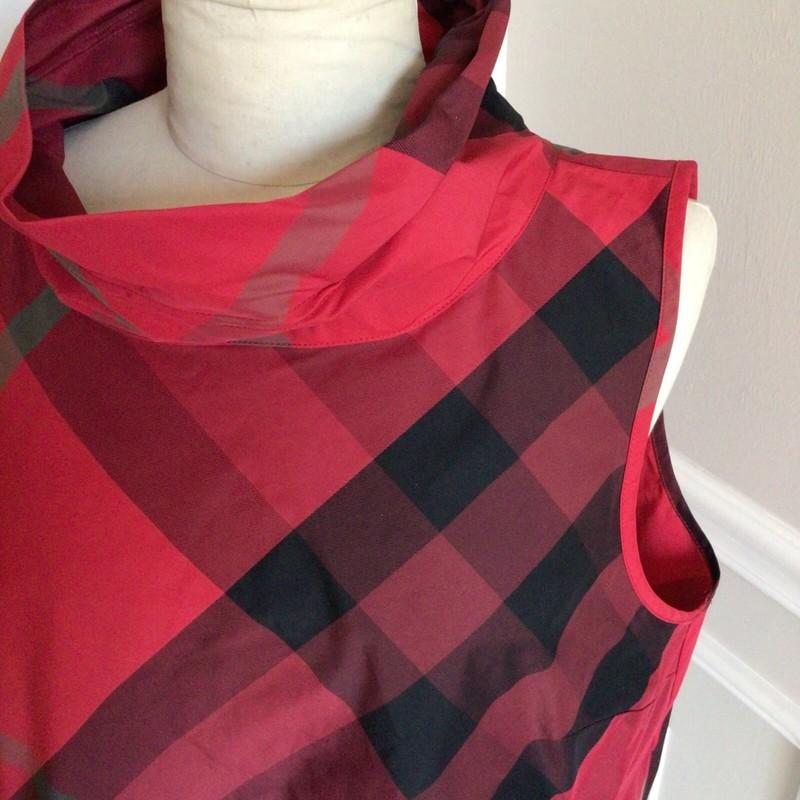 Liv By Habitat Red Plaid Vest Top Sleeveless SZ L Buttons On Back Outerwear