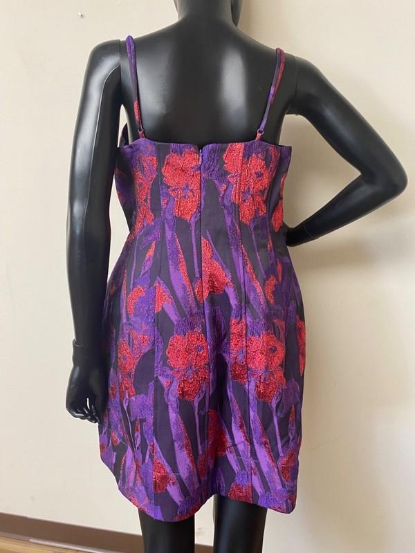 Liv Foster Women's Purple Pink Casual Floral Jacquard Fit & Flare Mini Dress NWT