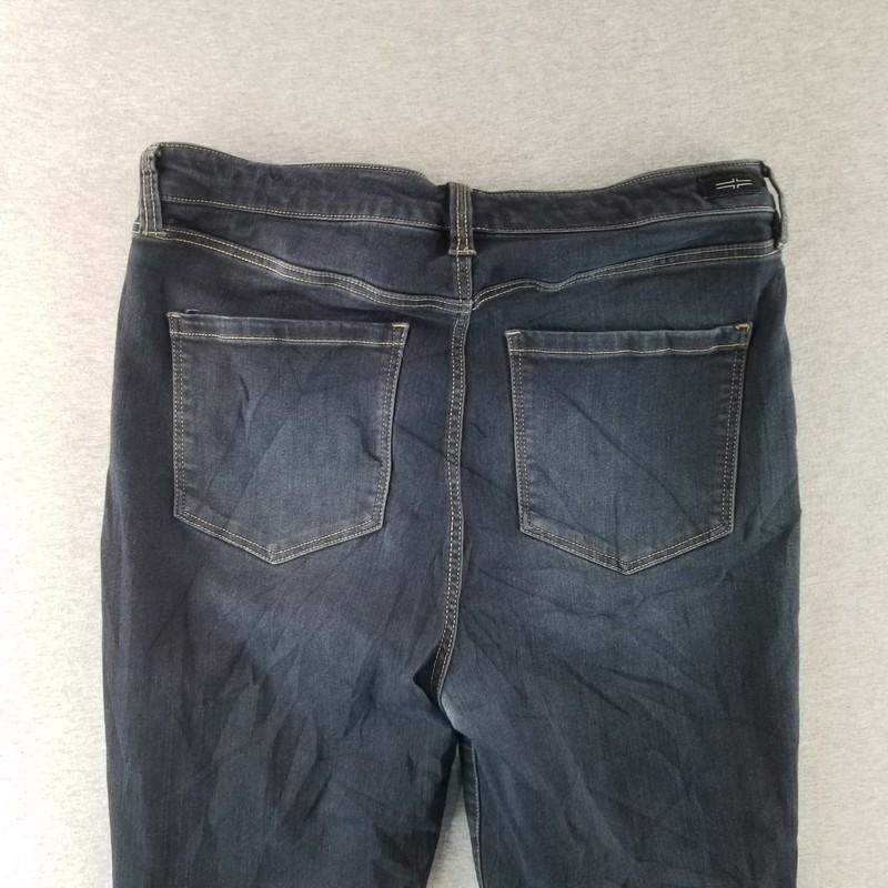 Liverpool Jeans Women's Sz 14/32 High Rise Ankle Dark Wash Normcore Cute Comfy