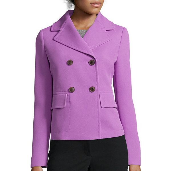 Liz Claiborne Double-Breasted Xanadu Orchid Jacket Sizes PM PL Msrp $90.00