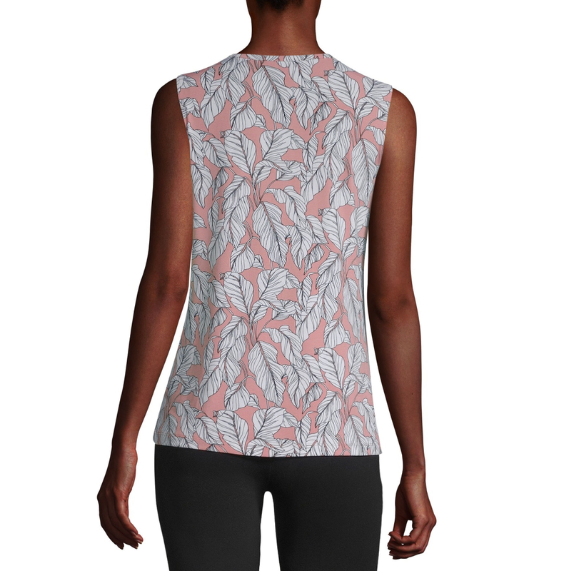 Liz Claiborne Keyhole Neck Sleeveless Blouse Rose Leaf Sizes S M L XL New