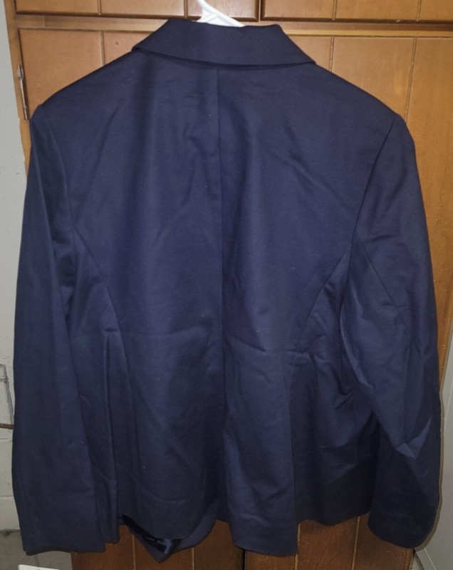 Liz Claiborne Women's Lined Blazer Jacket W/Button Navy Size 1X NEW